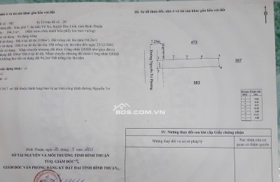 Bán đất mặt tiền huyện Đức Linh  Nguyễn Tri Phương có 100m2 ODT